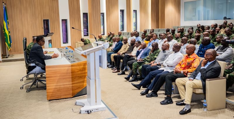 Rwanda Defence Force senior leaders attending an official briefing